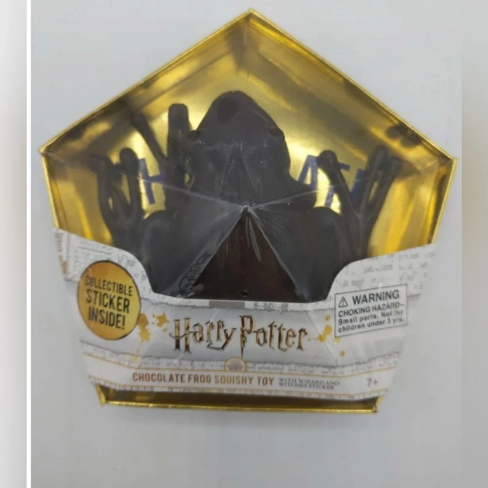 New Harry Potter Chocolate Squishy Frog Toy Brown Noble Collection & Sticker
